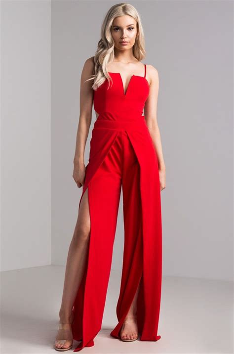 red sexy jumpsuit|elegant red jumpsuits.